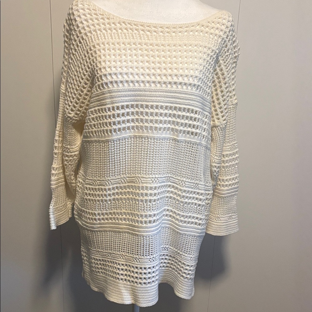Old Navy Cream Textured Knit Sweater